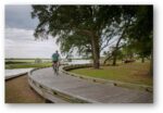 Bicycle on boardwalk